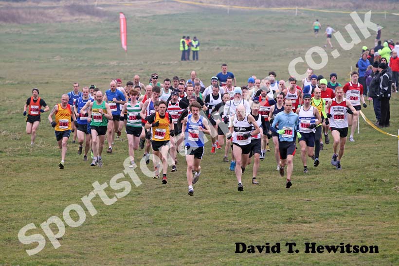 Senior Men's start, North East Harrier League, Wrekerton, Gateshead.
